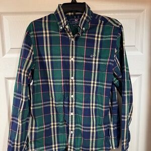 Vineyard Vines Slim Fit Whale Long Sleeve Collar Plaid Shirt Men’s Size Medium M